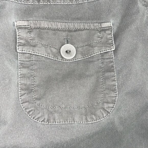 Eddie Bauer pants Womens size 4 bermuda Y2K cropped shaw corduroy gray Pockets - Picture 6 of 8